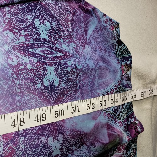 One World Maxi Dress Size 2X Floral Cold Shoulder Rhinestone Smocked Fairy Boho - Picture 14 of 15