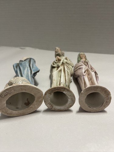 Wise Men Nativity Figurines Hand-Painted Ceramic Vintage Signed Set Of 3 - Picture 10 of 12