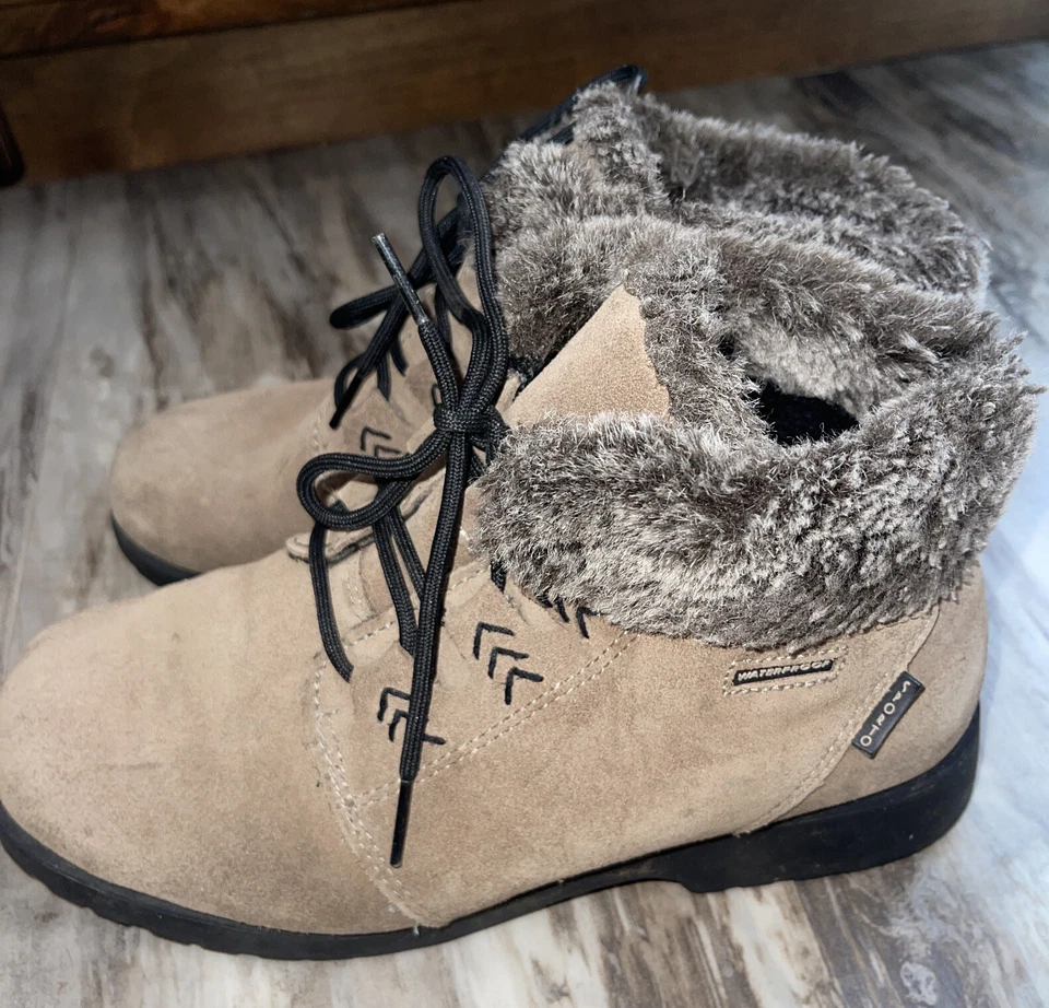 Sporto Mujer Talla 8.5 M Senderismo Invierno Botas Zapato Marrón Gamuza Aislado Impermeable Foto 4 de 4