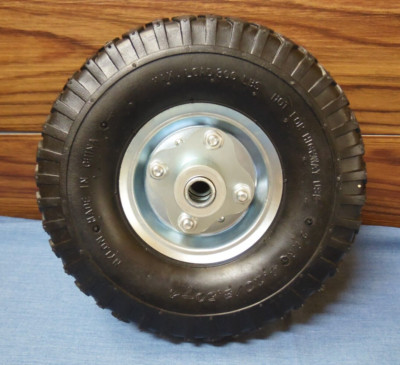 ONE 4.10/3.50-4 Tire Wheel 10'' Generator SOLID RUBBER Flat Free Double Bearing