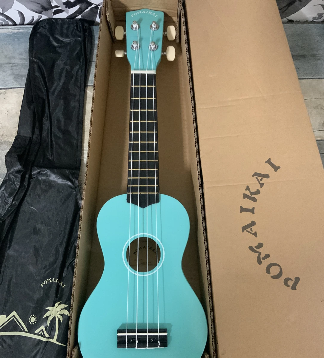 POMAIKAI Wood Ukulele Soprano Starter Beginner Uke 21 With