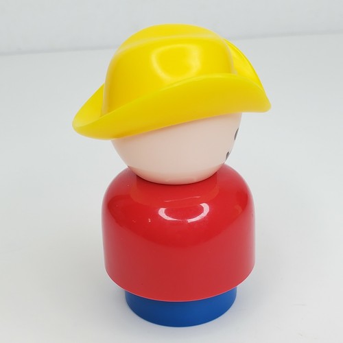 Fisher Price Chunky Little People Son Boy Farmer Yellow Hat Red Shirt Mustache - Foto 4 di 7