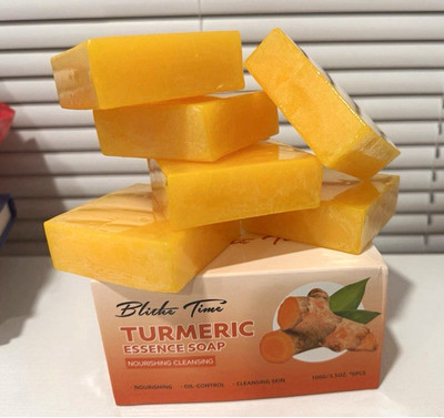 Blithe Time Turmeric Essence Soap Bar Turmeric Scent Nourishing 3.5 oz 6Pcs