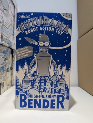 Futurama Bright N Shiny Chrome Bender - Rocket USA Aufzieh Metall Figur Neu Spielzeug