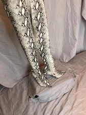 Steve Madden Snakeskin Print Thigh High Boot Size 6 Over-The-Knee Stretch Boots