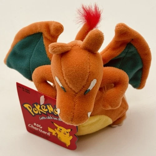 Vintage Pokemon Charizard 6" Bean Bag Plush #06 New w/Tags  1998 Hasbro Nintendo