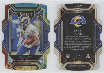 2021 Panini Select - Club Level Jake Funk #299 Tie-Dye Prizm Die