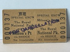 NSWGR Railway Ticket Special Exc Return Milson’s Point The Royal National Park