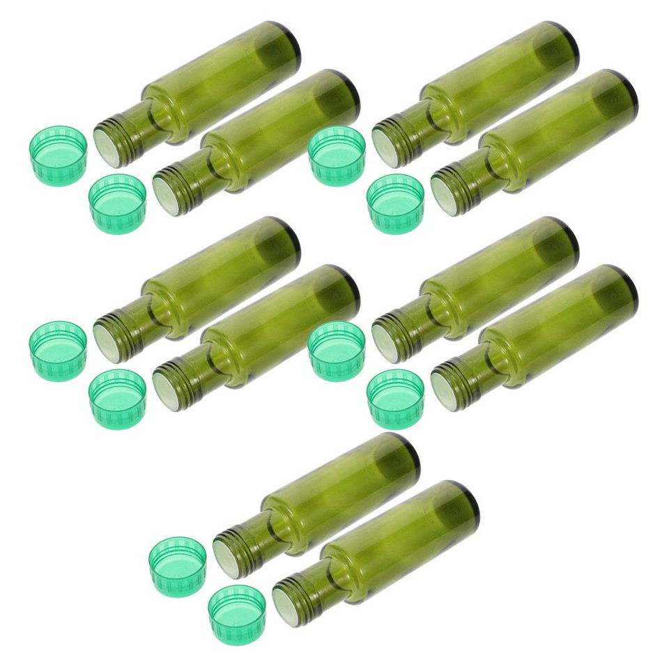 Used Cooking Oil Color 10Pcs Green Glass Oil Container Bottles Refillable for Olive Oil and ...