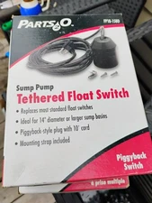 NEW  FP18-15BD PARTS2O SUMP PUMP TETHERED FLOAT SWITCH PIGGYBACK STYLE 10’ CORD