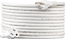 20FT Indoor Extension Cord 3-Prong Outlet Extender 13A 125V White