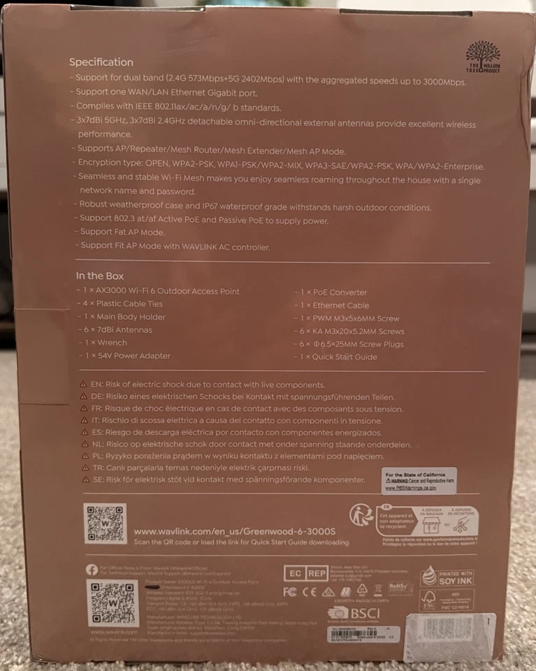 Wavlink Greenwood 6 3000S AX3000 WiFi 6 Outdoor Access Point - Image 2 of 2