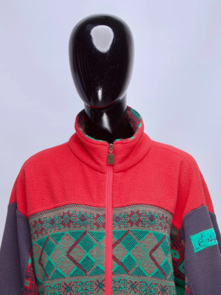 Women's Australian by L'Alpina Italy Vintage Multicolor Geometric Fleece Jacket - Image 4 of 4