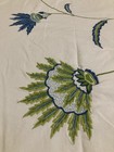 Pottery Barn Queen Embroidered Duvet Cover Blue Green Floral — photo 4
