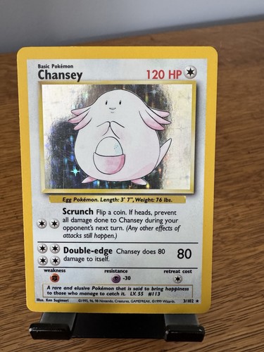 Pokémon TCG - Chansey || Holo || 3/102 || Base Set || 1999 || Rare || LP