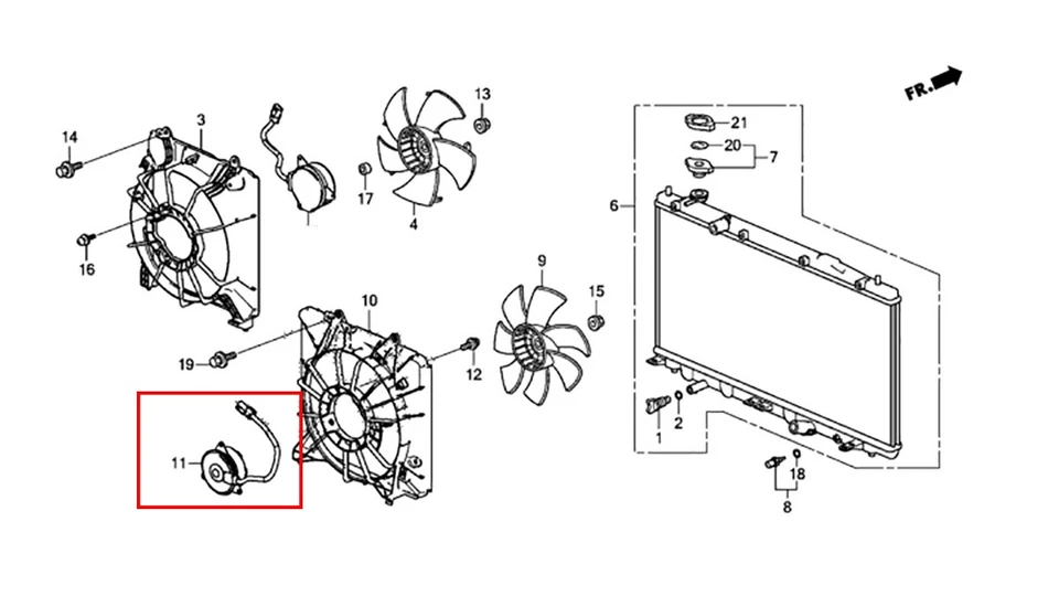 Right Side Cooling Fan Motor For Honda City 2009 - 2012 / Fit 2007 - 2012 - image 3 of 4