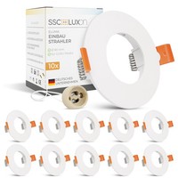 10Er Pack Einbaurahmen Eluma Kunststoff FüR Gu10/Modul Birne Deckenstrahler