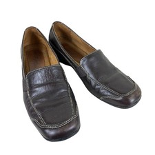 Natural Soul By Naturalizer Brown Leather Rubber Sole Slip On Loafers Women's 8