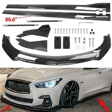 Carbon Fiber Front Bumper Lip Spoiler Side Skirt Body Kits Fits INFINITI Q50 Q60