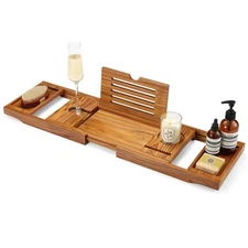 Teak Bathtub Tray, Bathtub Caddy, Expandable Bath Tub Tray Wood, Thanksgiving Ba