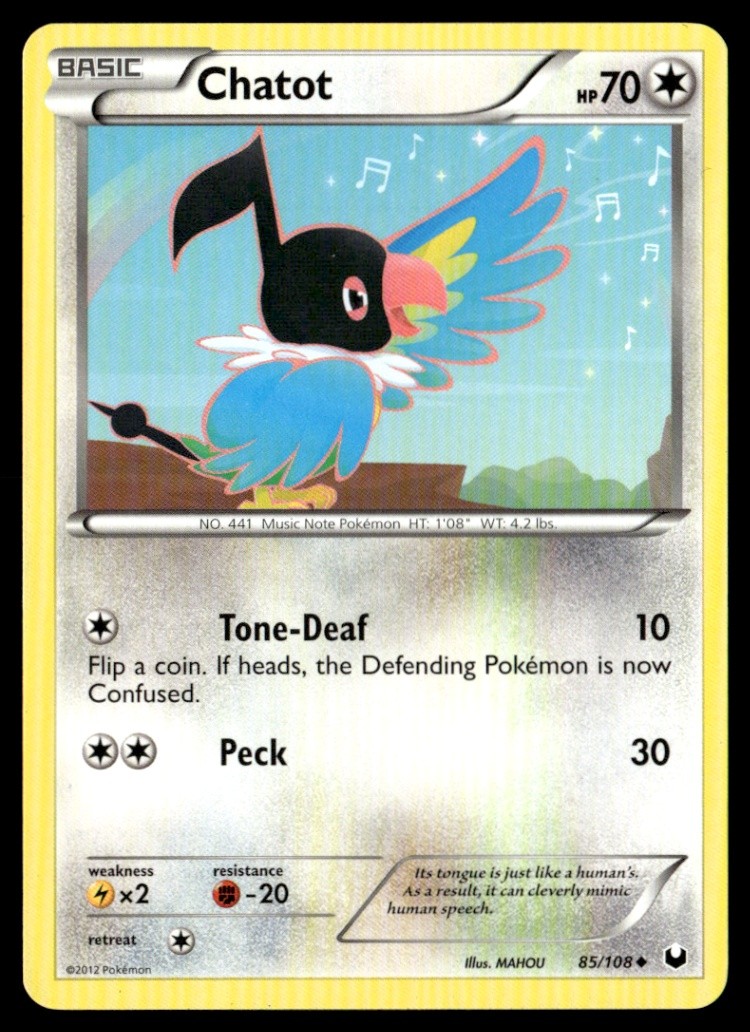 Chatot Uncommon Normal Dark Explorers 85/108 NM Pokémon TCG
