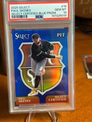 2025 Panini Select Paul Skenes Select Certified Blue Prizm /49 PSA 10 Pop 1