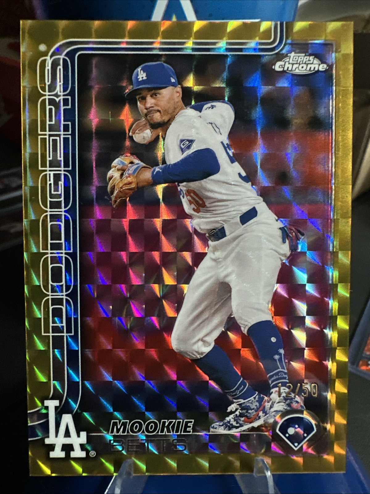2025 Topps Chrome Mookie Betts Gold Geometric Refractor /50 LA Dodgers