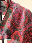 Liz Claiborne 100% Silk Scarf Stole Floral Paisley Forest Green & Wine 🍷 52" — photo 3