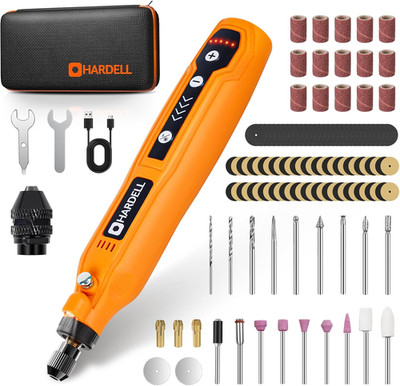 Cordless Rotary Tool 3.7V with Universal Chuck, 5-Speed Mini Rotary Tool Kit wit