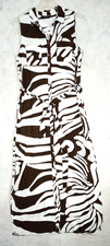 Dorothy Perkins Long Maxi Dress M Medium Animal Print Sleeveless Button RESORT