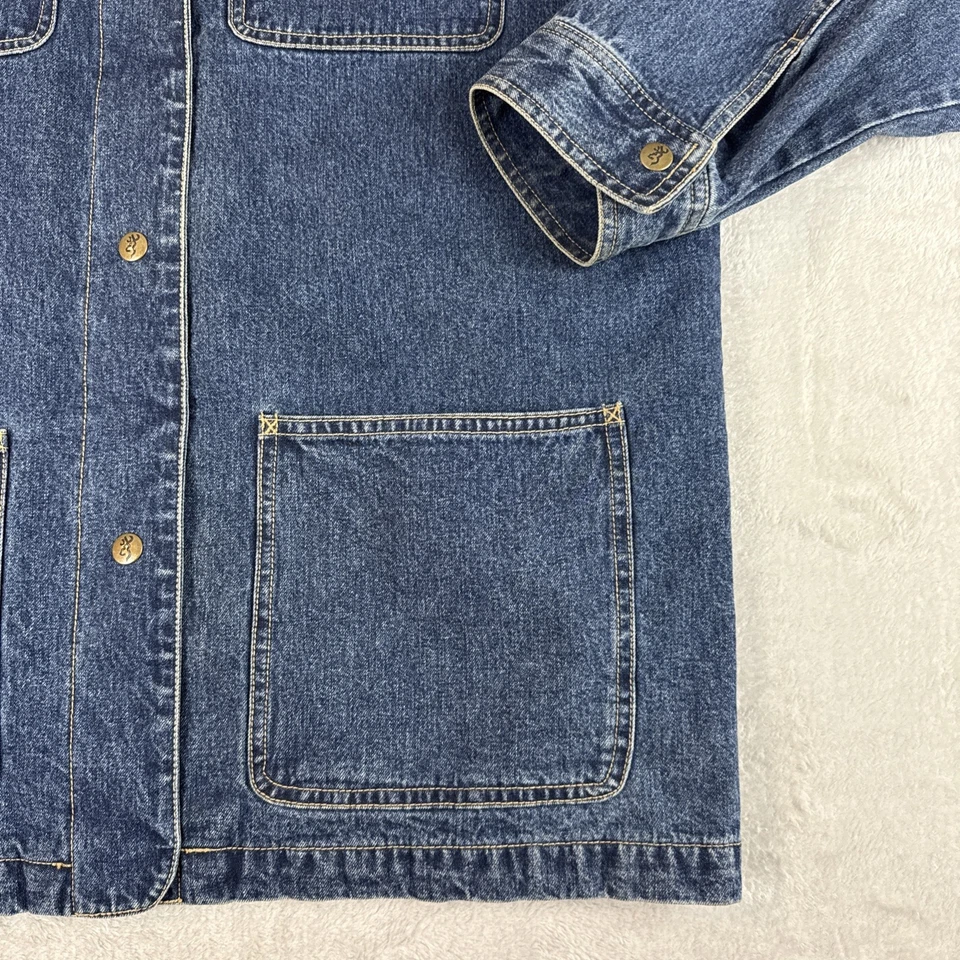 Abrigo de mezclilla para mujer Browning Jean Barn Field Chore talla M bolsillos forrados como nuevo Foto 4 de 4