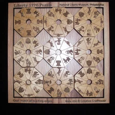 Liberty 1776 Puzzle - edge matching wood brain teaser puzzle  - now with cover 
