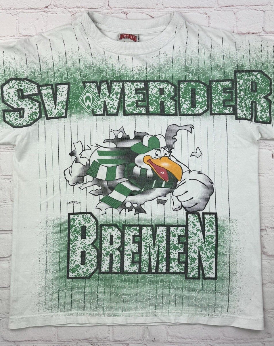 Vintage 90s WERDER BREMEN Soccer T Shirt BOYS - Size Large RARE