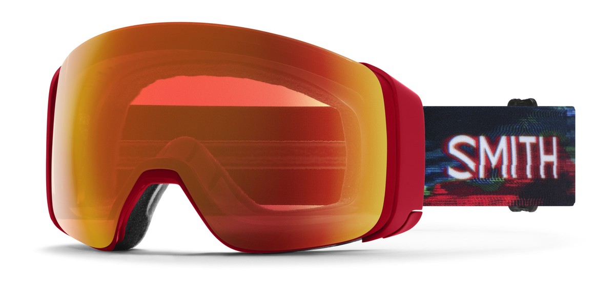 スキー・スノーボードアクセサリー SMITH 4D MAG Crimson Glitch Hunter Smith Optics MAG 4D Ski Goggles Crimson Glitch Hunter