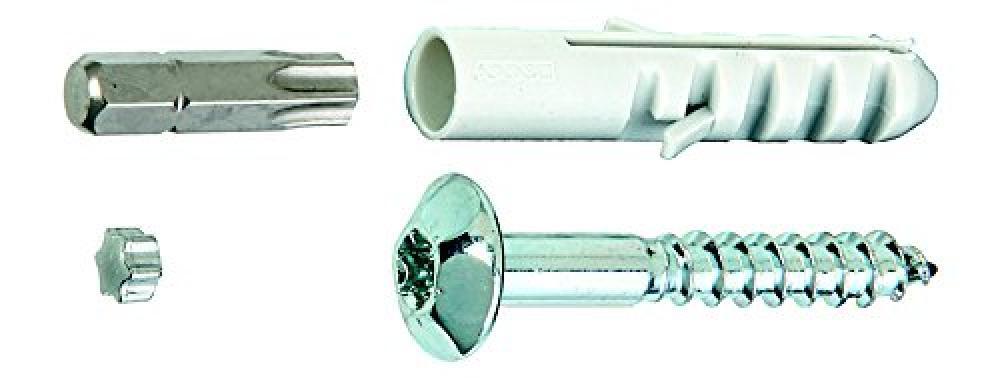 (TG. 50 x 7 mm) Set di viti per fissaggio grate finestra, zincato, 4 pezzi 50 x