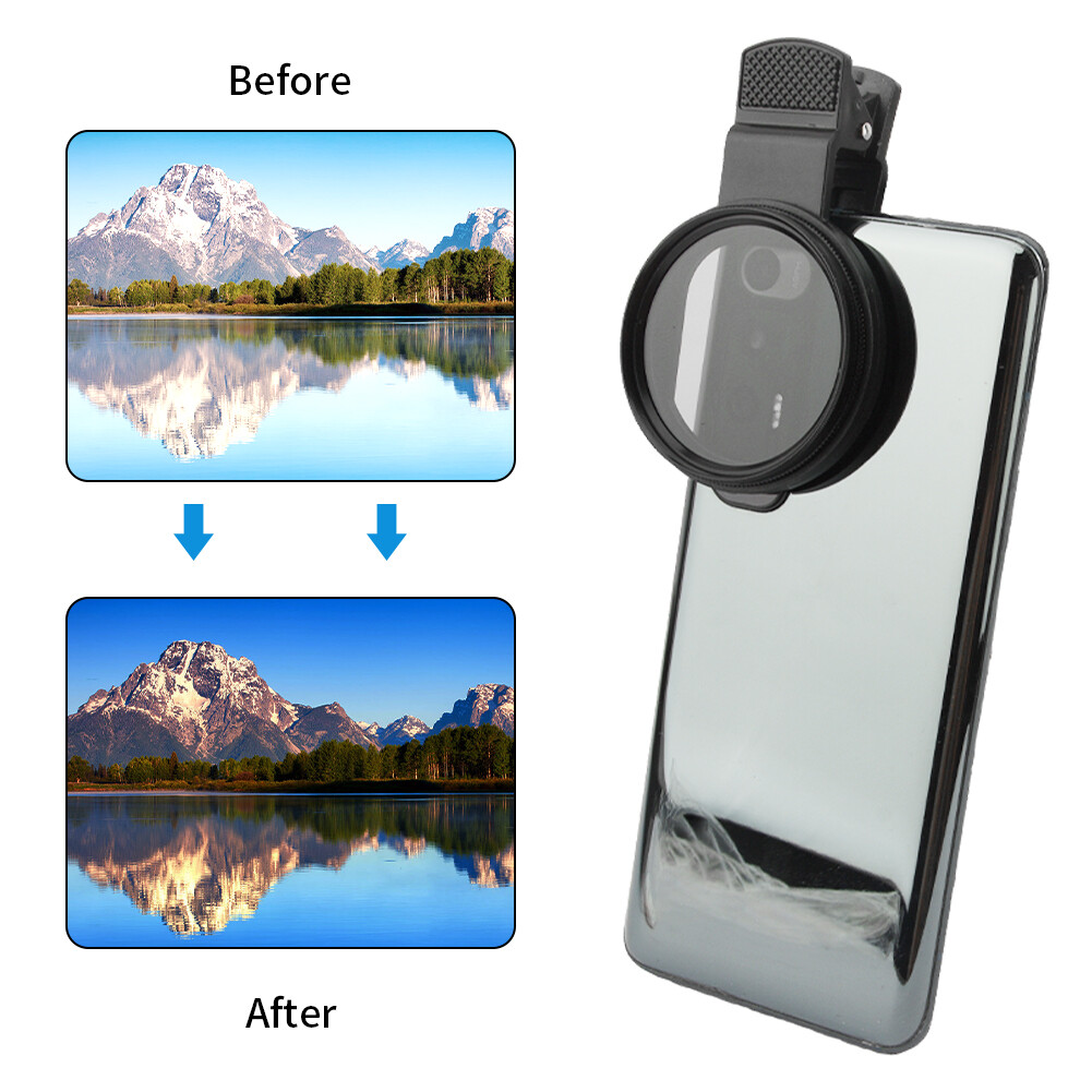 52mm Professional Protective Cover Non Slip Clip On Phone Camera Lens