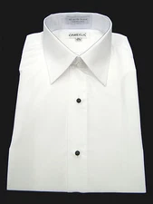 Microfiber Tuxedo Shirt "Laydown Collar", Non pleat, White