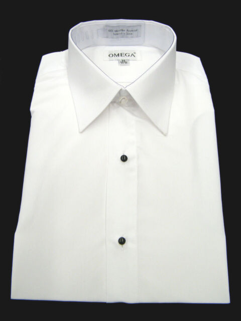 Microfiber Tuxedo Shirt "Laydown Collar" Non pleat White Microfiber Tuxedo Shirt "Laydown Collar" Non pleat White