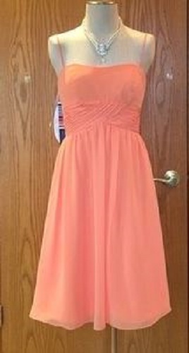 👗 ALFRED ANGELO 👗 150 $ 7018 14 TANGELO ORANGE SHERBET CHIFFON BRAUTJUNGFERNKLEID - Bild 1 von 6