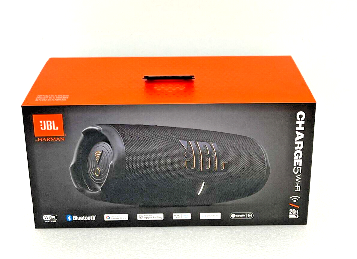 JBL Charge 5 Wi-Fi-/Bluetooth®-/WLAN Speaker, Black - Worldshop