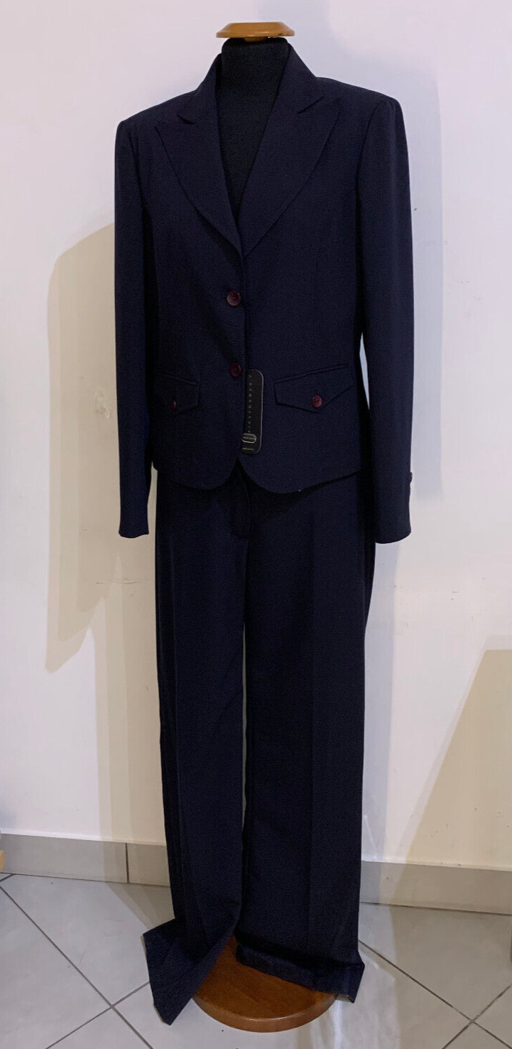 Completo tailleur donna Baco Moda blu taglia 44 48 50 made in Italy