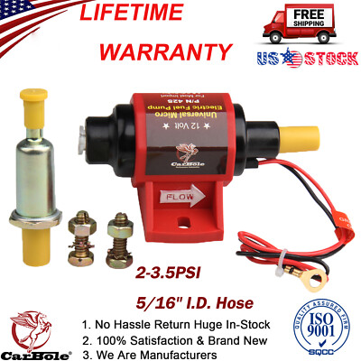 42S Universal Low Pressure Micro Electric Gasoline Fuel Pump 28 GPH 2-3.5PSI 12V