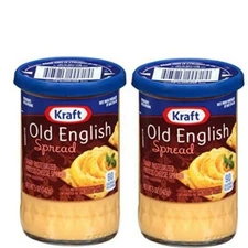 TWO (2) jars Kraft Old English Cheese Spread 5oz ea Christmas Balls
