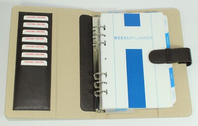 Agenda Organizer A5 Großartig Planer Weekly aus Baumwolle Creme & Echtes Leder 6