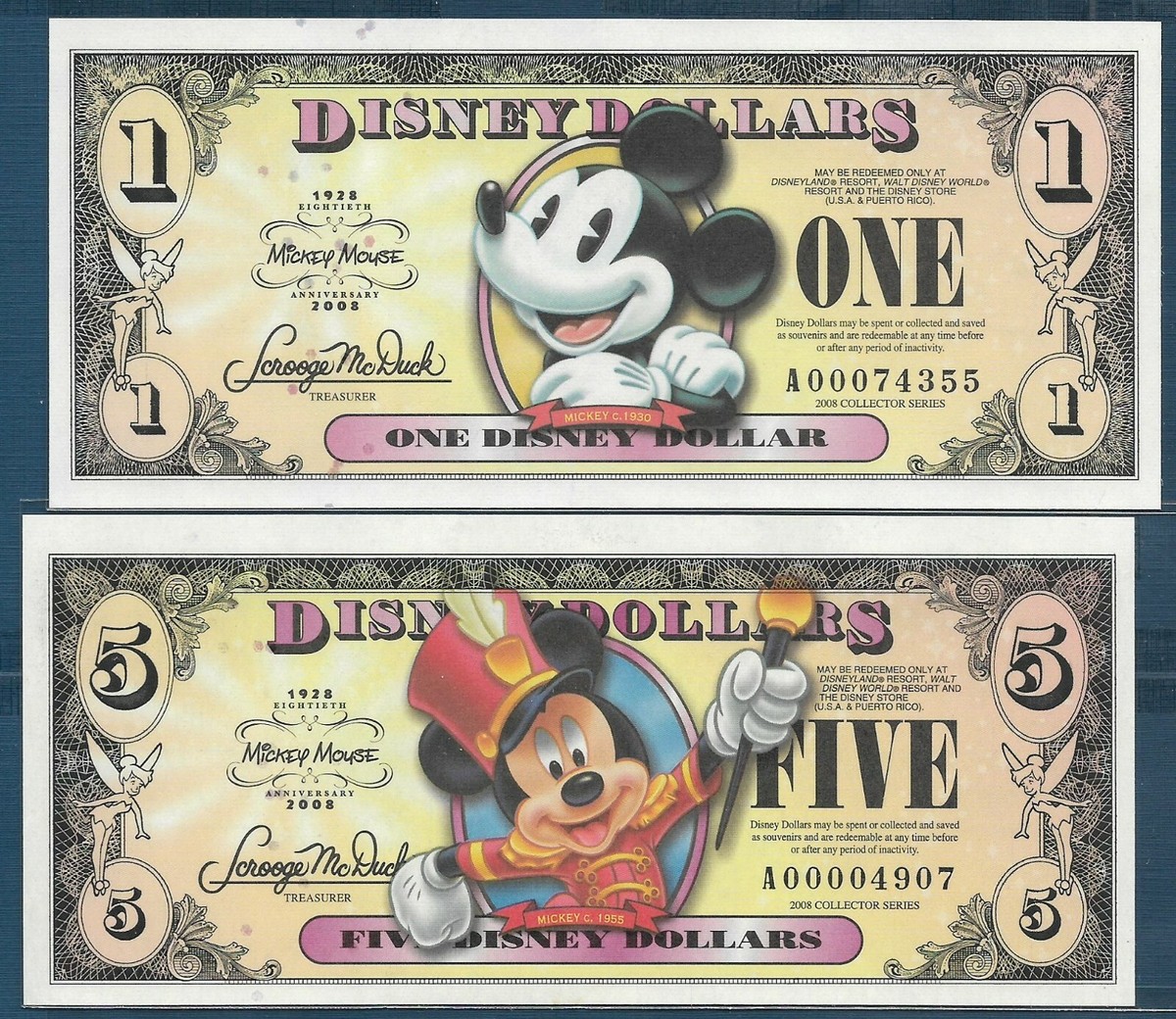 Disney dollar ディズニー　ドル　ミッキーマウス5枚セット Disney dollar ディズニー ドル ミッキーマウス5枚セット - メルカリ