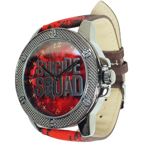 Reloj de cuarzo con logotipo de escuadrón suicida de DC Comics cabina rojo coleccionistas lata totalmente nuevo - Imagen 3 de 12