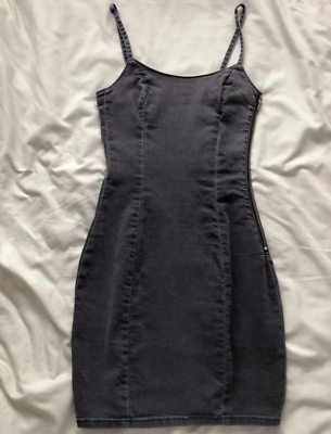 h&m black denim dress Size 4 Sleeveless dress