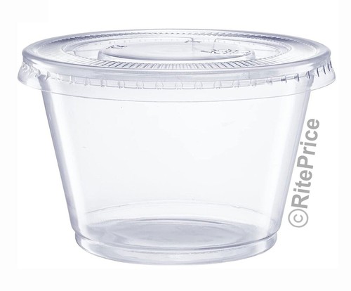 16 PCS Portion Cups With Lids Clear Shot Plastic Disposable 4 Oz In Bag (1 Pack) - 第 5/17 張圖片