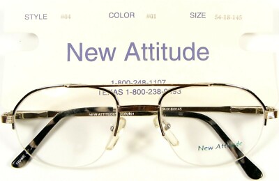 NEW ATTITUDE NA-4 #04 COL#01 GOLD / SILVER EYEGLASSES GLASSES FRAME 54-18-145mm