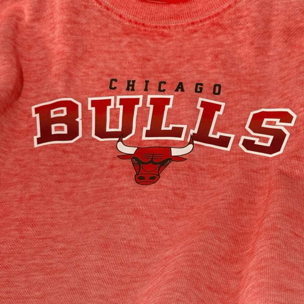 VETEMENTS Felpa Chicago Bulls donna grande rossa NBA burnout girocollo accogliente gioco giorno top
